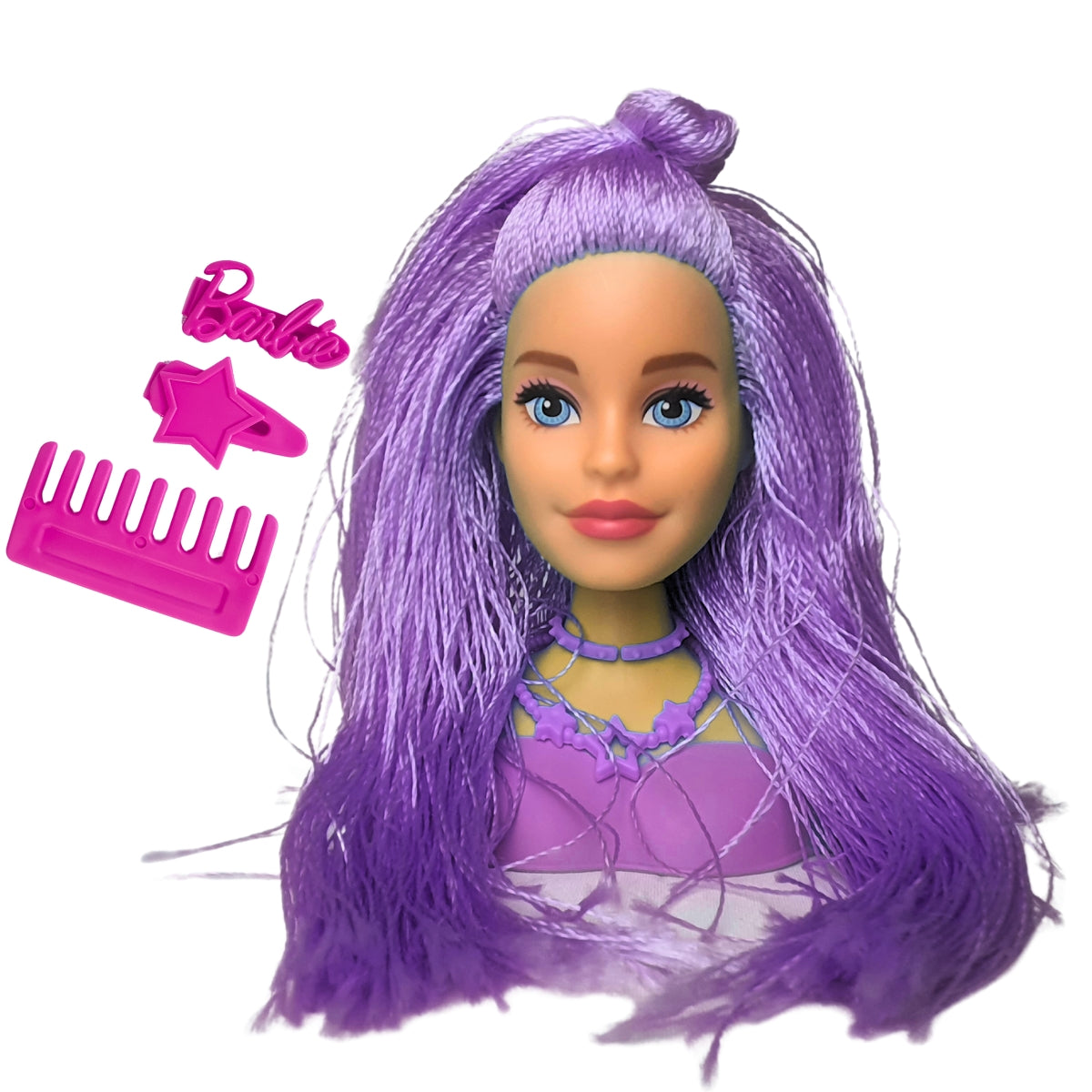 Boneca Barbie Mini Styling Head - Special Hair Cor Lilás Boneca Barbie Mini Styling Head - Special Hair Cor Lilás